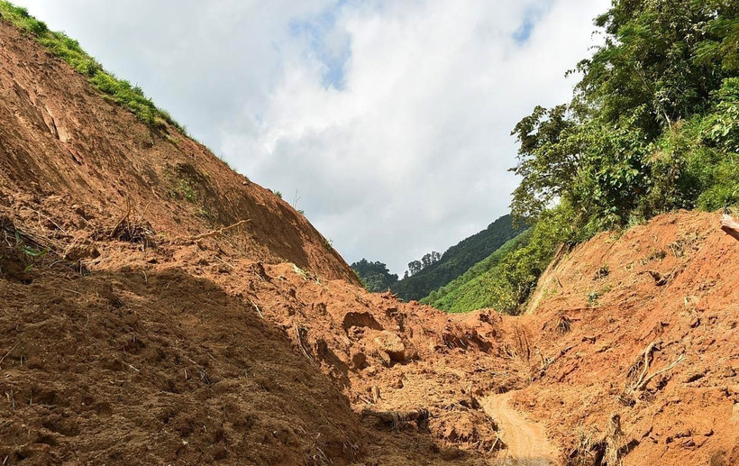 Landslide in Ngoa village, Yen Phu commune, Tuyen Quang province (Photo: VNA)
