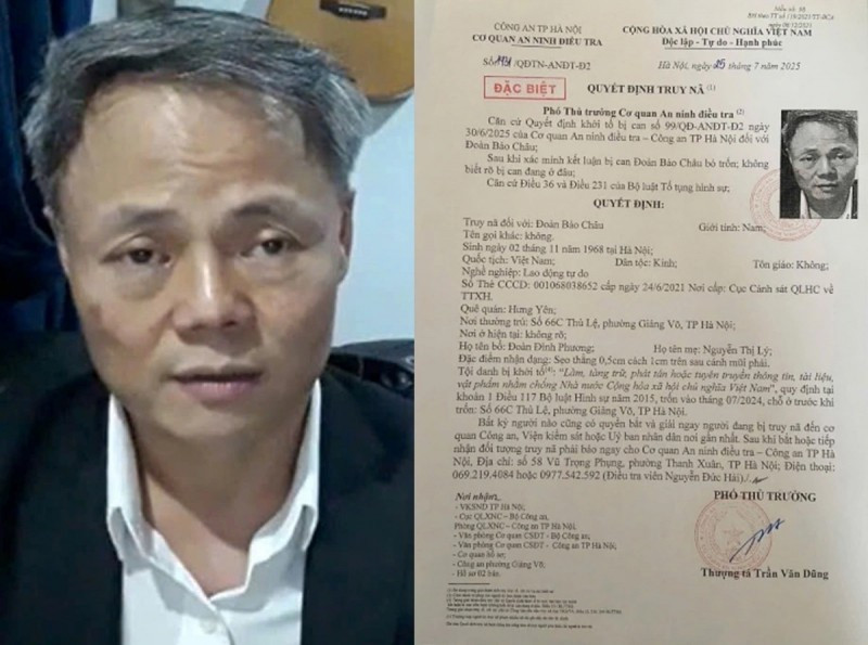 Doan Bao Chau is indicted on making, storing, disseminating or spreading information, documents and materials aimed at opposing the State of the Socialist Republic of Vietnam. (Photo: cand.com.vn)