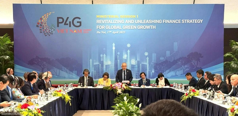 At the discussion on "Revitalising and Unleasing Finance Strategy for Global Green Growth". (Photo: VNA)