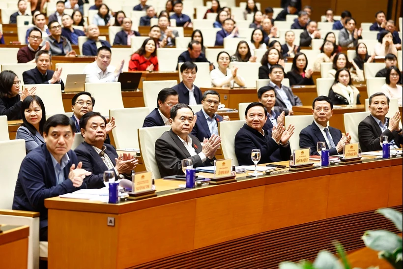 Officials at the conference on digital NA and AI application in the NA’s digital transformation held by the NA Office on March 19 (Photo: VNA)