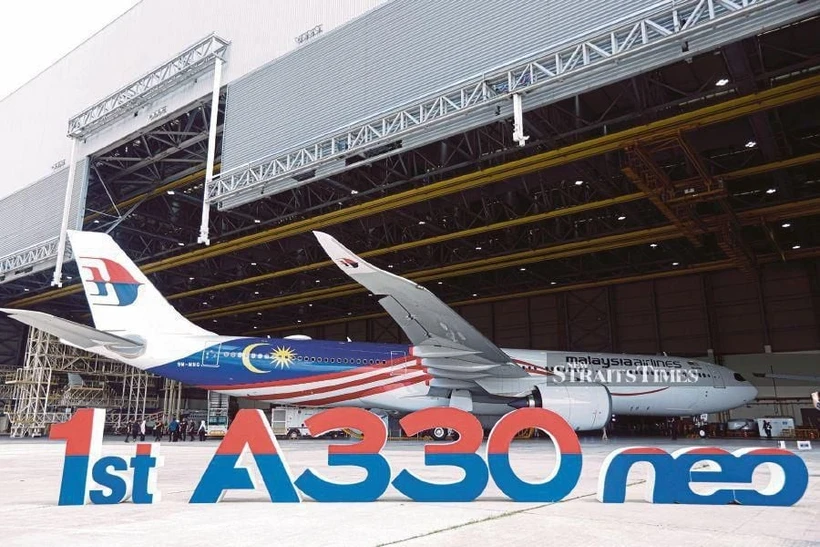 The Malaysia Aviation Group (MAG)'s First A330neo at The Hanger 6, MAB Complex KLIA South Support Zone. (Photo: New Straits Times)