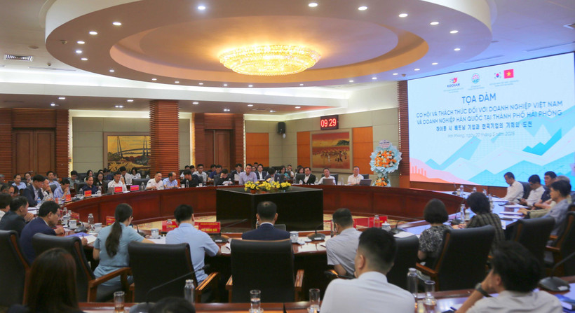 At the seminar in Hai Phong on May 20 to discuss opportunities and challenges for Vietnamese and Korean firms operating in the northern port city (Photo: VNA)