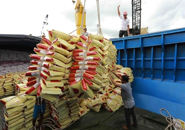 Transporting rice for export (Photo: VNA)