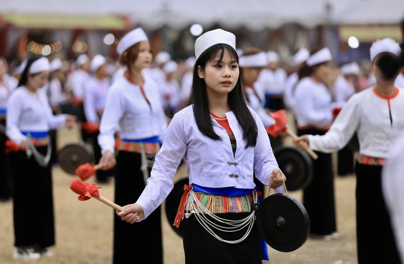 The Muong ethnic women at the Khai ha festival (Photo: VNA)