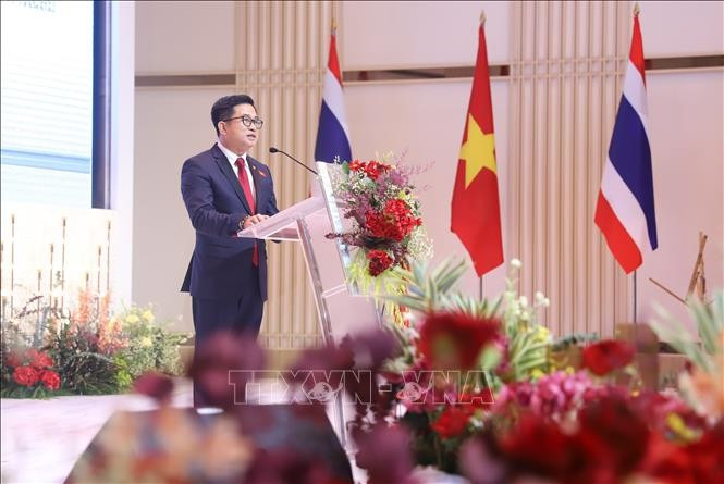 Vietnamese General Consul Dinh Hoang Linh speaks at the event. (Photo: VNA)