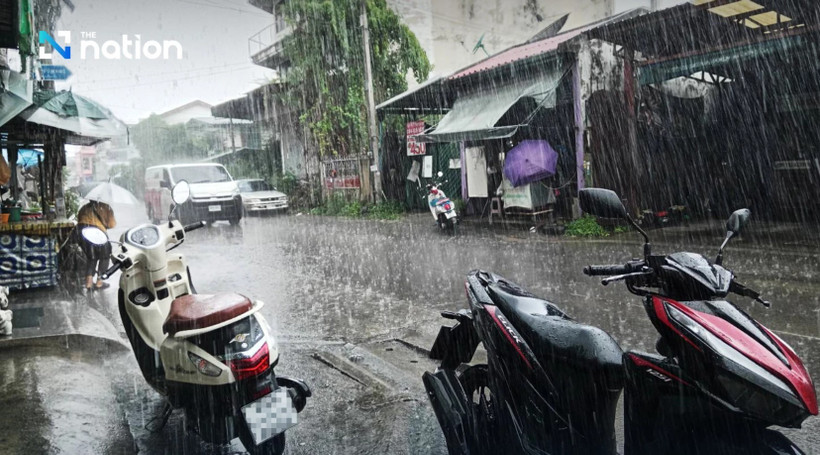 The Thai Meteorological Department has forecast heavy rainfall in parts of Thailand. (Photo: The Nation)