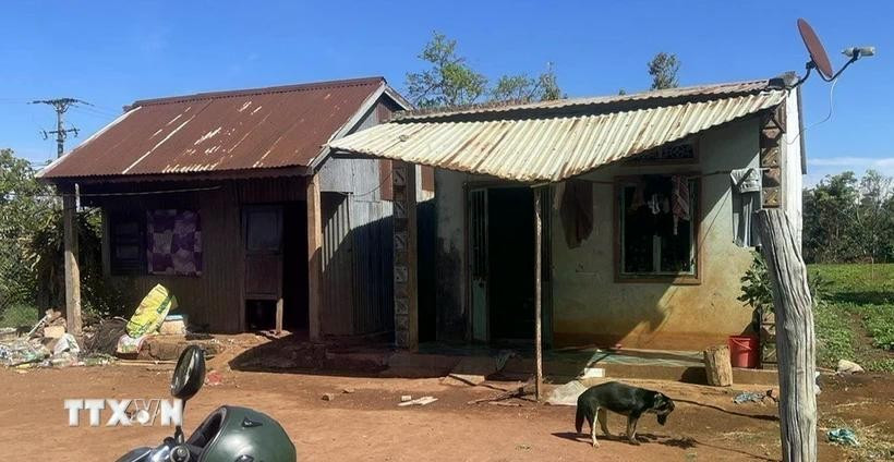 A substandard house in Gia Lai province. The locality is ramping up efforts to wipe out temporary and dilapidated houses by June. (Photo: VNA)