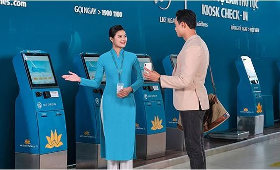 At Vietnam Airlines' the self-service kiosks (Photo: Vietnam Airlines)