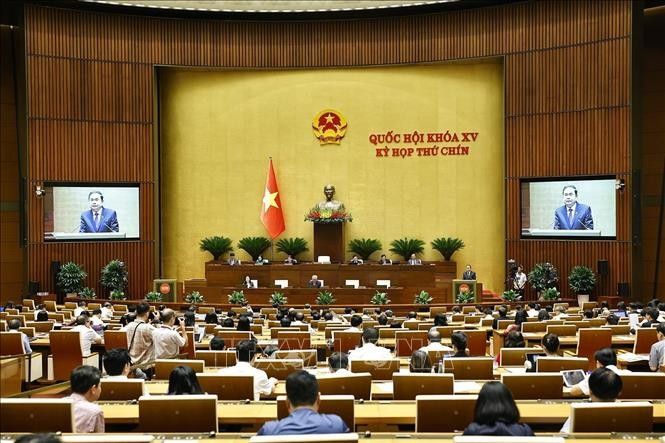 NA Chairman Tran Thanh Man delivers remarks concluding the Q&A session on June 20. (Photo: VNA)