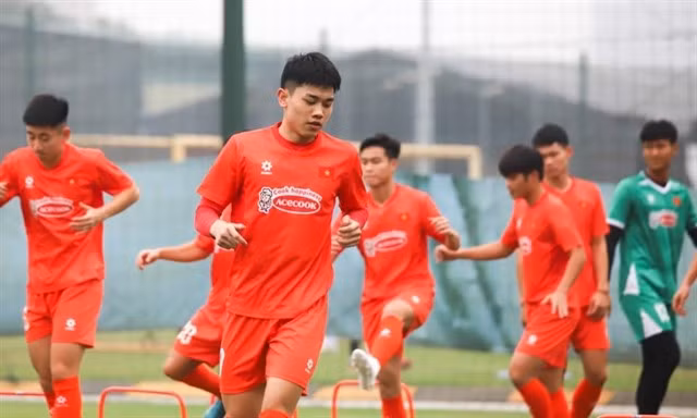 Vietnam's national under-23 football team during the training camp for the 2025 ASEAN U23 Championship. (Photo courtesy of VFF)