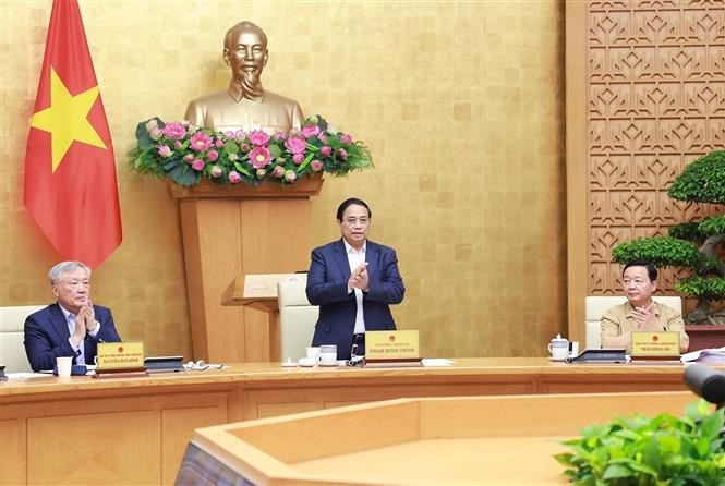 PM Pham Minh Chinh at the regular June cabinet meeting on July 3. (Photo: VNA)