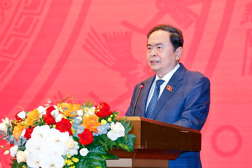 NA Chairman Tran Thanh Man opens the forum on parliamentary oversight for national development on August 6. (Photo: VNA)