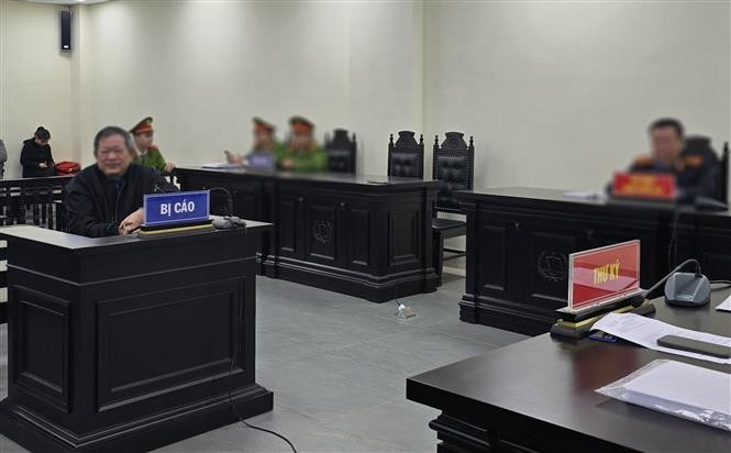 Defendant Tran Dinh Trien at the court. (Photo: VNA)
