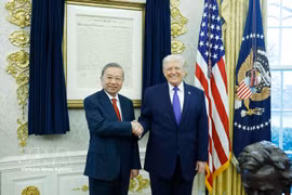 Party General Secretary To Lam meets US President Donald Trump at the White House on February 20 morning (Photo: VNA)