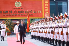 Prime Minister Le Minh Hung attends a ceremony marking the 80th anniversary of the Police Force for Administrative Management of Social Order on April 12 (Photo: VNA)