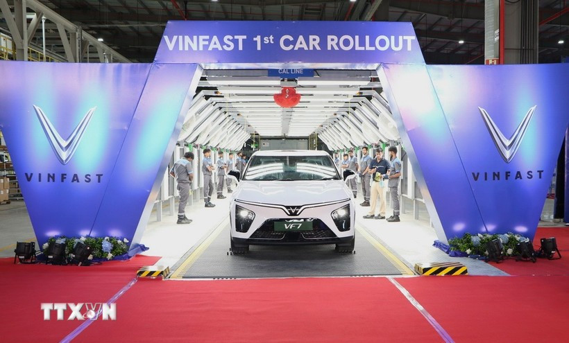 Electric vehicles produced at VinFast’s plant in India. (Photo: VNA)