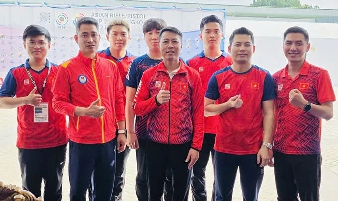 The Vietnamese team claims second gold at Asian Rifle/Pistol Cup 2025 (Photo: Vnexpress.net)