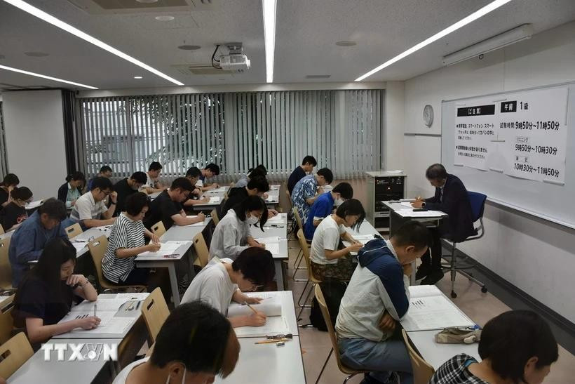 The Vietnamese language proficiency exam sees a record number of candidates. (Photo: VNA)