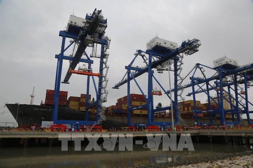 A vessel docks at Phuoc An Port in Dong Nai province on February 13, 2025. (Photo: VNA)