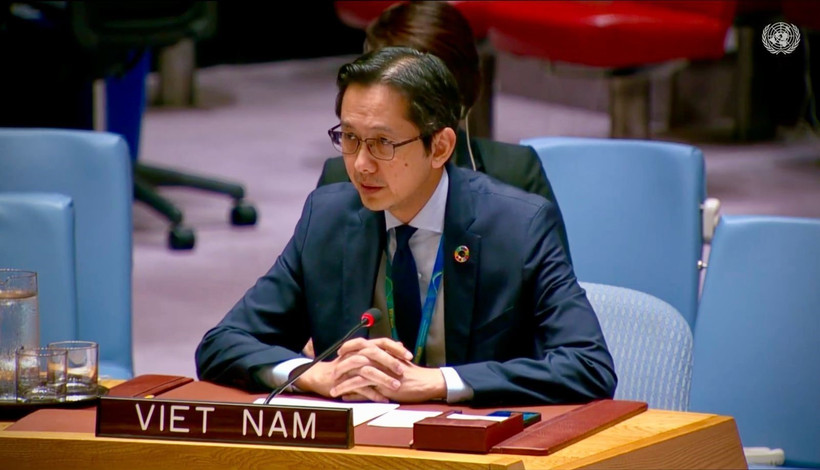 Ambassador Do Hung Viet, Permanent Representative of Vietnam to the United Nations, at the event (Photo: VNA)