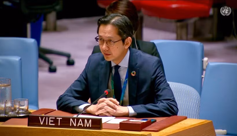 Ambassador Do Hung Viet, Permanent Representative of Vietnam to the United Nations, at the event (Photo: VNA)