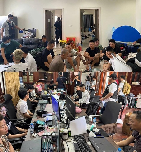 The police apprehend the suspects. (Photo: bocongan.gov.vn)