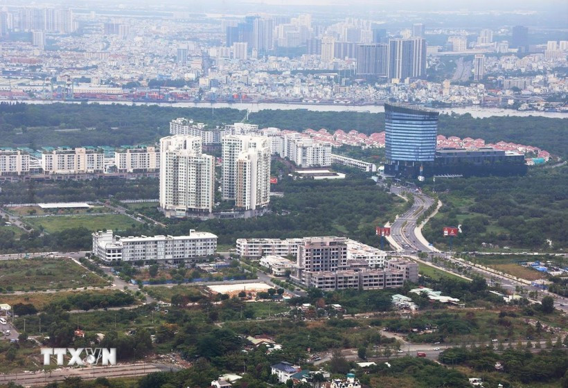 A bird's eye view of the Thu Thiem New Urban Area. (Photo: VNA) 