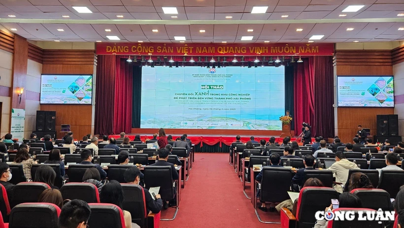 Hai Phong hosts a conference on green transition and sustainable development. (Photo: congluan)