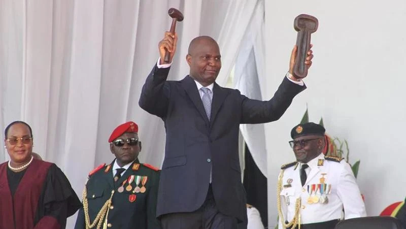 Daniel Chapo swears in as President of the Republic of Mozambique. (Photo: Xinhua)