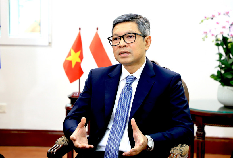 Indonesian Ambassador to Vietnam Denny Abdi at the interview (Photo: VNA)