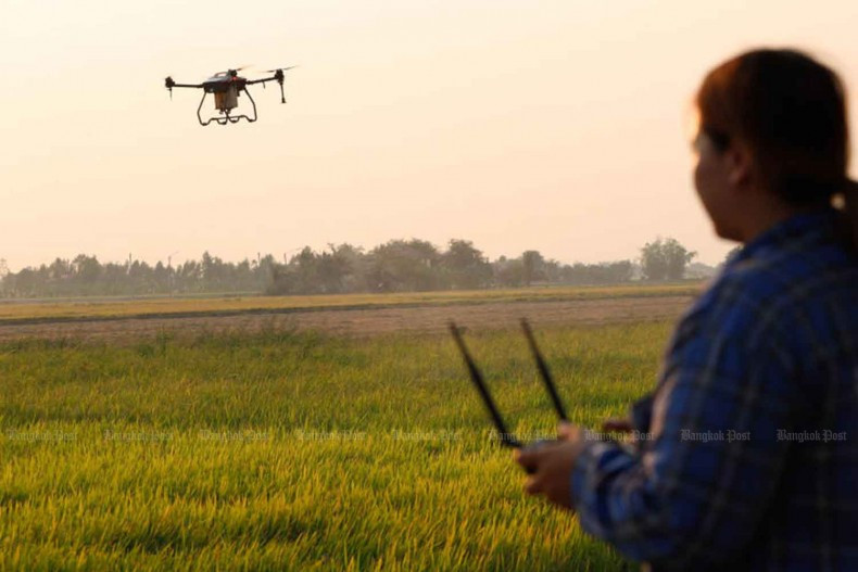 Agricultural drones operated by foreign entities (Photo: Bangkokpost)