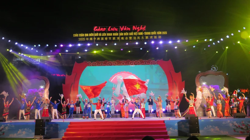 A performance at the cultural exchange programme (Photo: VNA)