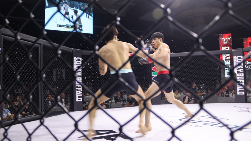 The match between Vietnamese fighter Quang Van Minh and RoK fighter Park Yeong Jun. (Photo: VNA)