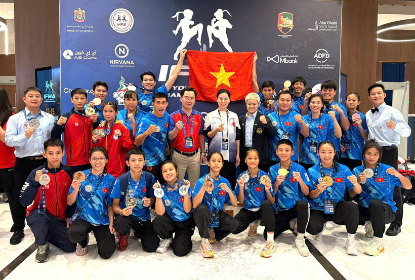 Young athletes from the Vietnamese Muay team (Photo: VNA)