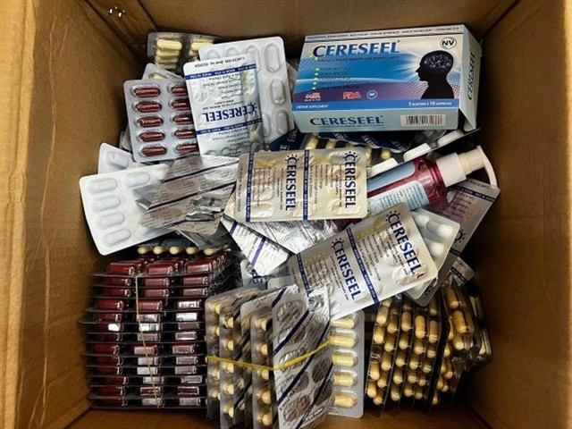Counterfeit medicines that were recently confiscated. (Photo courtesy of Ministry of Public Security)