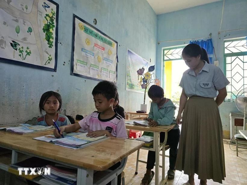 The children of Lao nationals who have settled in Kon Tum province. (Photo: VNA)