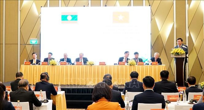 The 12th Theory Conference between the Communist Party of Vietnam and the Lao People's Revolutionary Party in Da Nang city on October 28 (Photo: VNA)