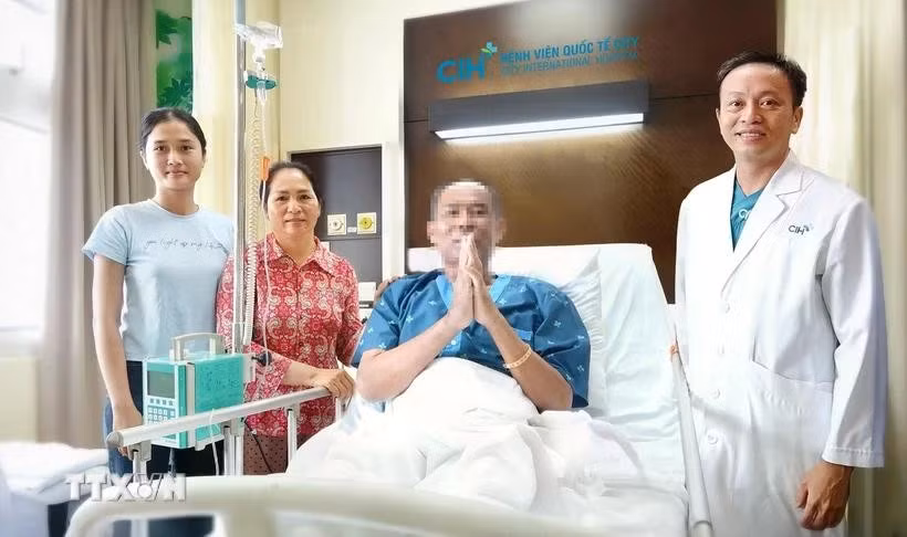 The 52-year-old Cambodian patient suffering from Whitmore’s disease has been cured in HCM City. (Photo: VNA)