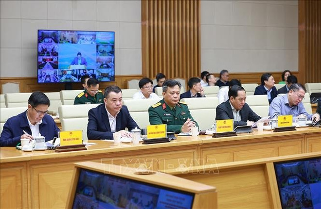 Officials attend the 24th meeting of the State Steering Committee for key national projects and major transport sector projects on March 5. (Photo: VNA)