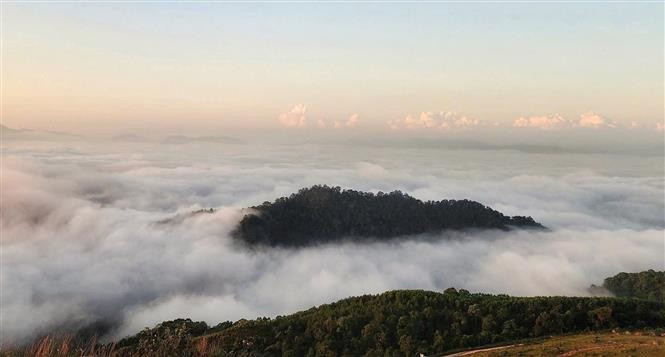 A sea of clouds at Dong Cao Plateau. (Photo: VNA)
