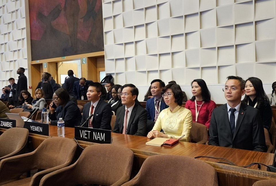Vietnam is elected to the UNESCO World Heritage Committee for the 2023–2027 term, with 121 votes – the highest in the Asia-Pacific group – at the 24th General Assembly of States Parties to the World Heritage Convention, Paris, November 22, 2023. (Photo: VNA)