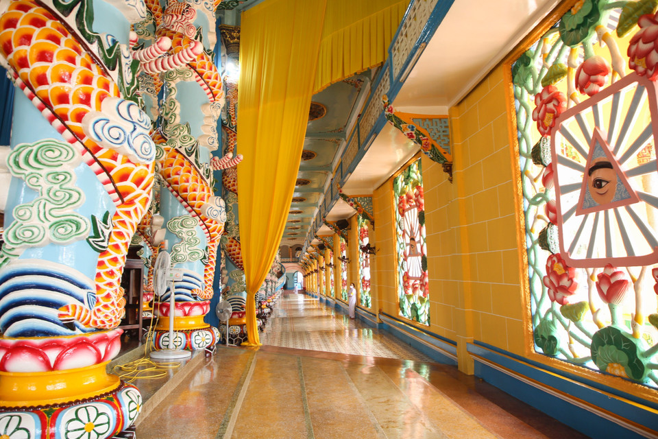 Unique interior architecture of the Cao Dai Holy See. (Photo: VNA)