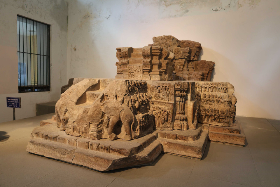 The Dong Duong altar - one of 12 national treasures of Cham sculpture. (Photo: VNA)