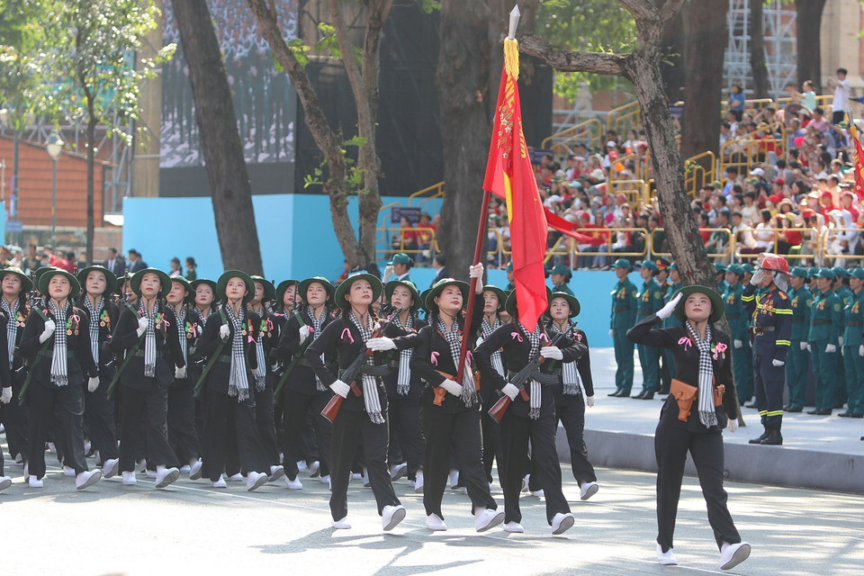 Forces participate in the full dress rehearsal. (Photo: VNA)