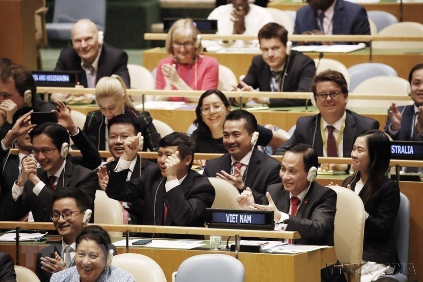 On June 7, 2019 (Vietnam time), the UN General Assembly President announces that Vietnam has officially been elected as a non-permanent member of the UN Security Council for the 2020–2021 term. Vietnam receives 192 out of 193 votes - one of the highest levels of support ever for such a position. (Photo: VNA)