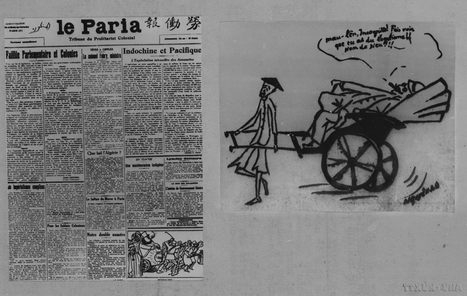 In 1921, to unite like-minded forces, Nguyen Ai Quoc and several Asian comrades in Paris found the Inter-colonial Union. The union establishes the newspaper Le Paria (The Pariah), with Nguyen Ai Quoc serving as editor-in-chief, reporter, and main editor. The newspaper is published from 1922 to 1924, calling on and organizing oppressed peoples to rise up for liberation. (Photo: VNA Archives)