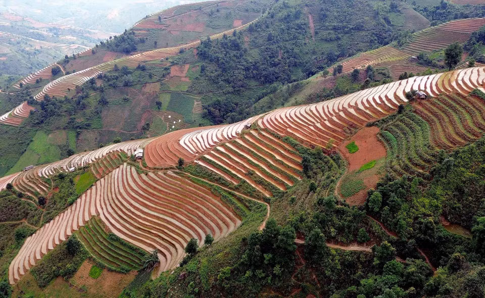 Terraced fields in Xim Vang commune, Bac Yen district, Son La province. (Photo: VNA)