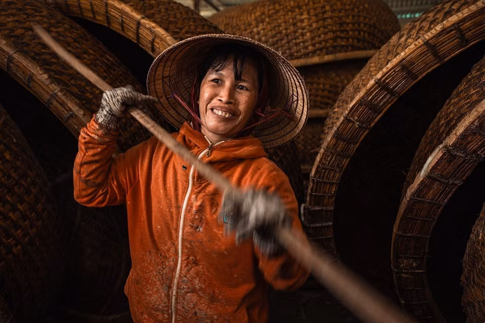 Phu My’s basket boats are the result of years of experience and refined craftsmanship. (Photo: VNA)