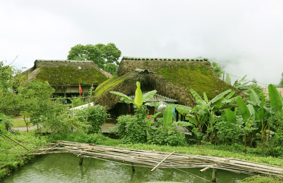 The moss-roofed houses are a distinctive feature of Thanh Thuy borderland. (Photo: VNA)
