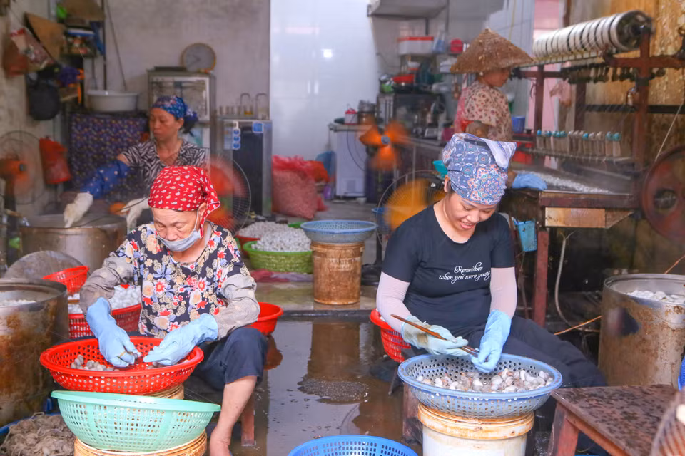 Sorting cocoons before reeling silk. (Photo: VNA)